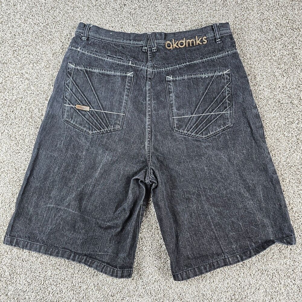 Akademiks Shorts Mens 36 Black Jorts Baggy Loose Streetweat Hip Hop Skater Y2K